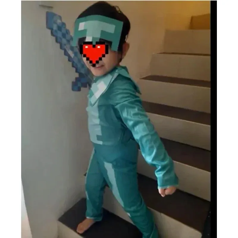 Disfraz de Halloween steve Diamond Armor, disfraz para chico, personaje del juego infantil, disfraz de Cosplay de Anime, regalo de fiesta de cumpleaños para chico, niñas y niños