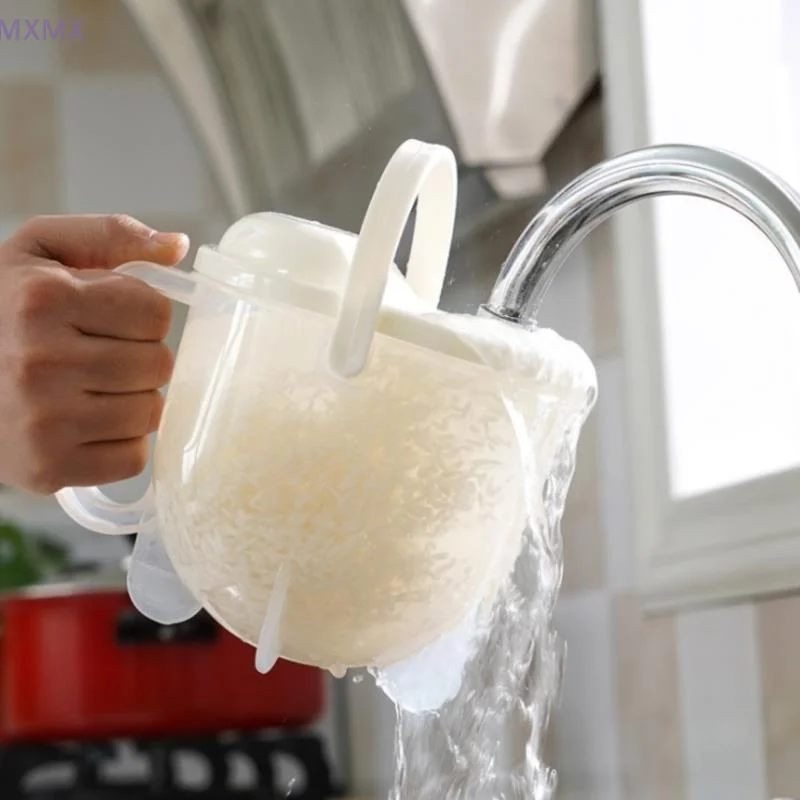 1 قطعة المطبخ مريحة البلاستيك نظيفة سريعة الأرز غسالة المطبخ تجفيف سلة الأرز خزان مصفاة أدوات مطبخ
