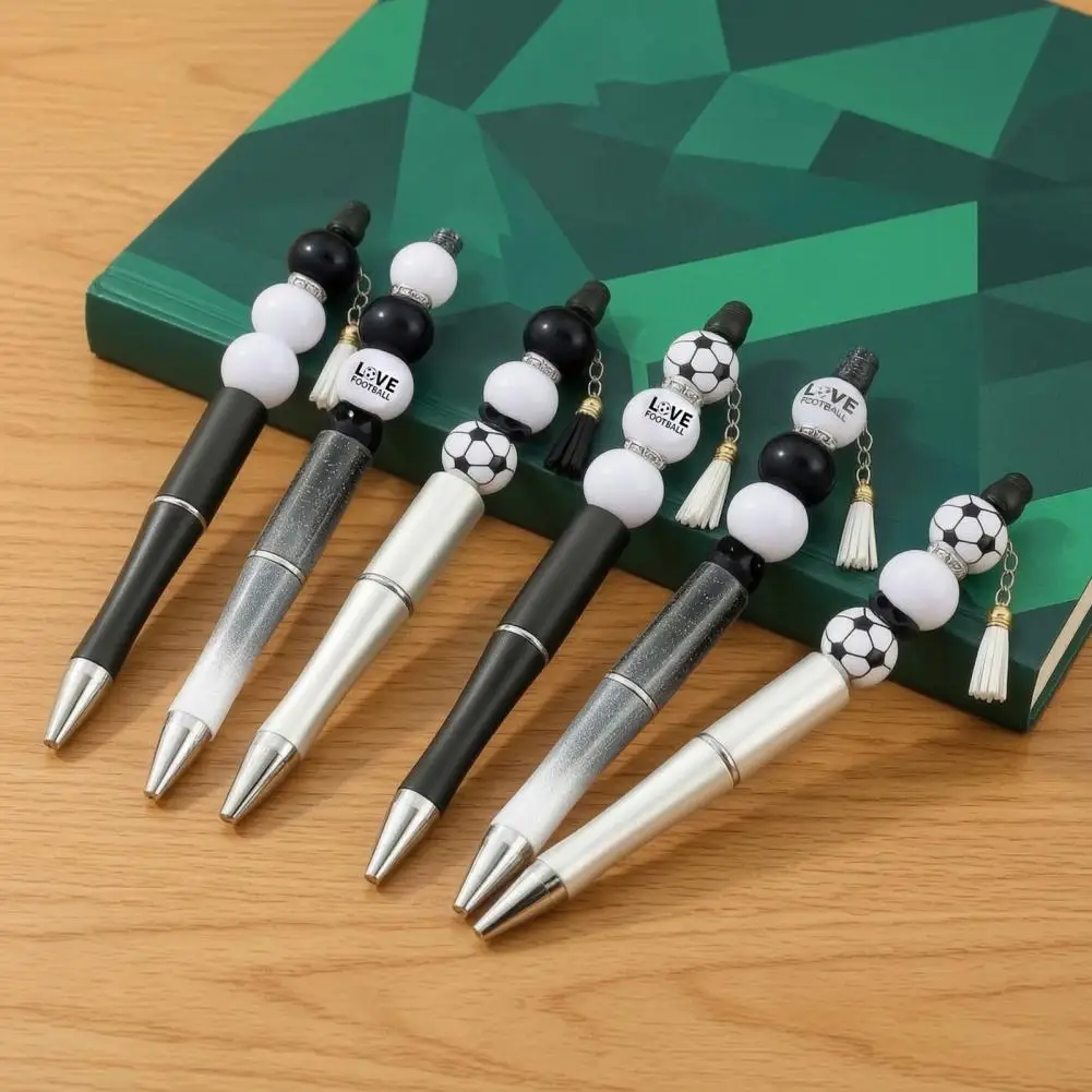 Beaded Ballpoint Pen Kit with Sports Beads DIY Craft Kit Creative Writing Stationery for Football Fans Kids And Students