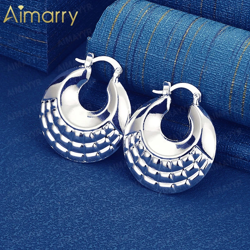 925 Sterling Silver Minimalist Plaid Earrings for Women's Parties Banquets Engagements Weddings High-quality Fashion Jewelry
