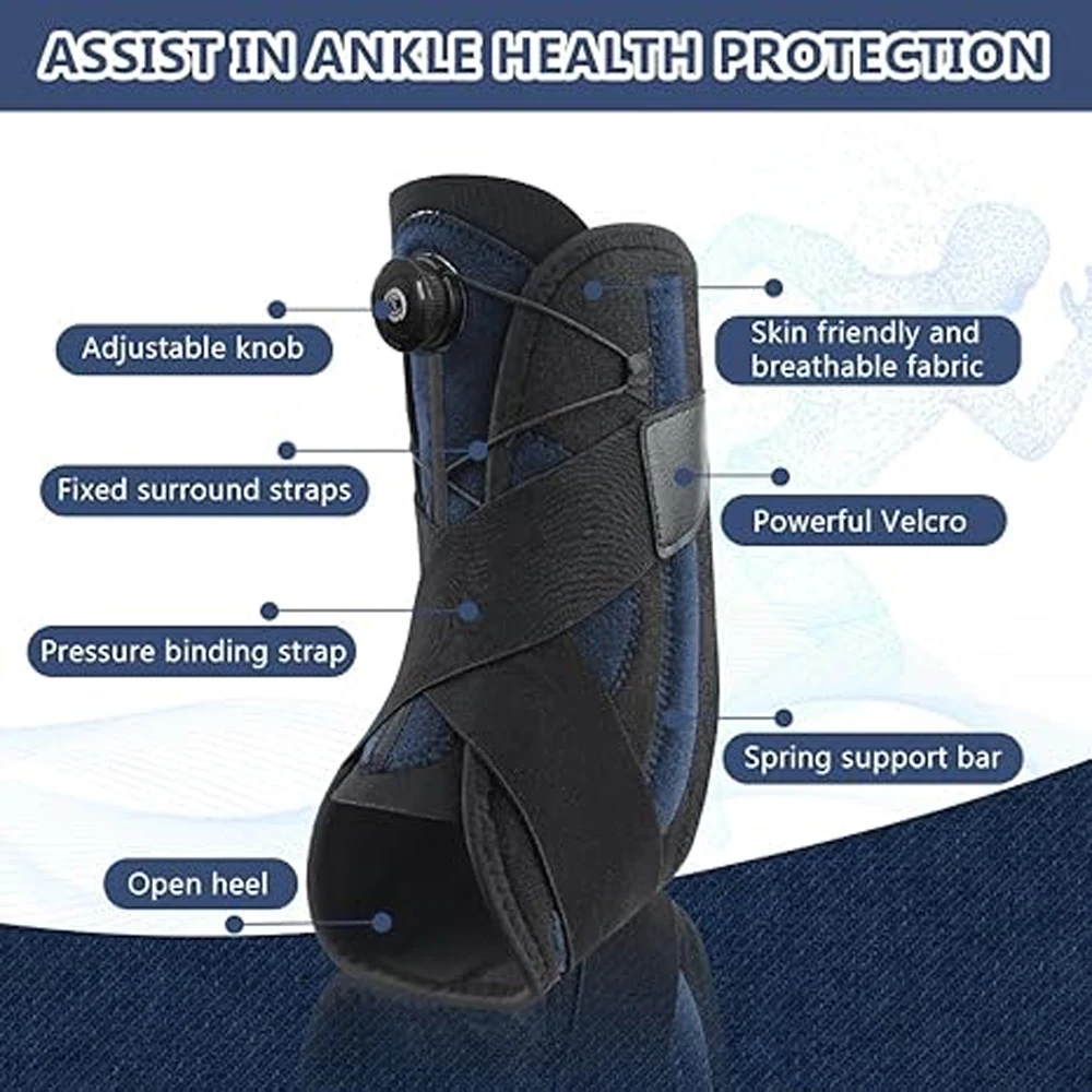 1/2PCS Ankle Brace for Men Women,Adjustable Knob Maximum Metal Ankle Support Brace for Sprained Ankle,Achilles,Plantar Fasciitis
