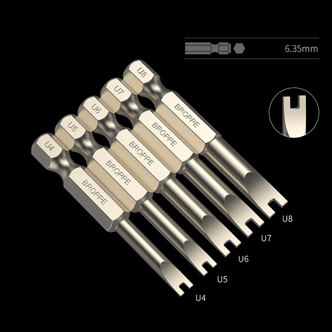 

1/2/5pcs Length 50mm U-Shaped Screwdriver Bits 1/4 (6.35mm) Shank Diameter Wrench Magnetic S2 Steel Tool Part