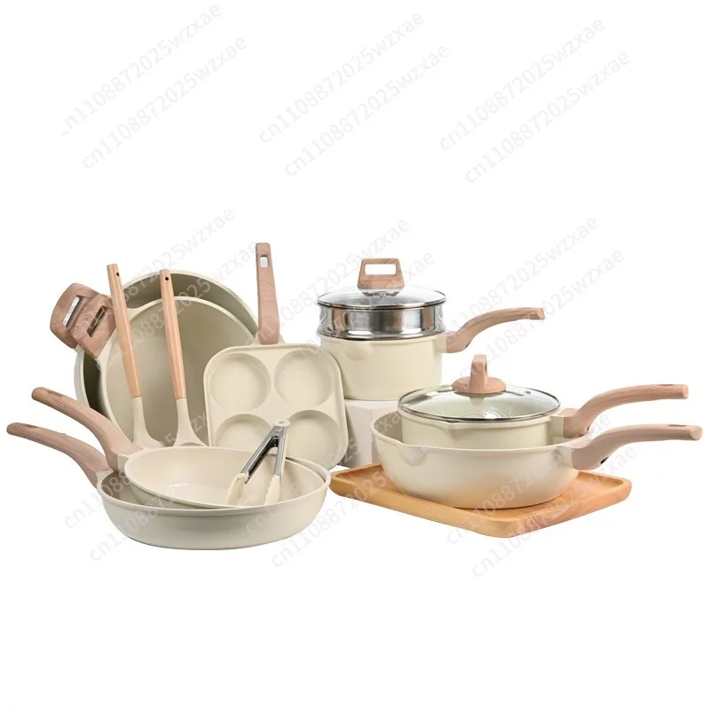 Household Maifanshi set, non-stick frying soup pot, no oil smoke, flat-bottomed milk pot, gift pot.