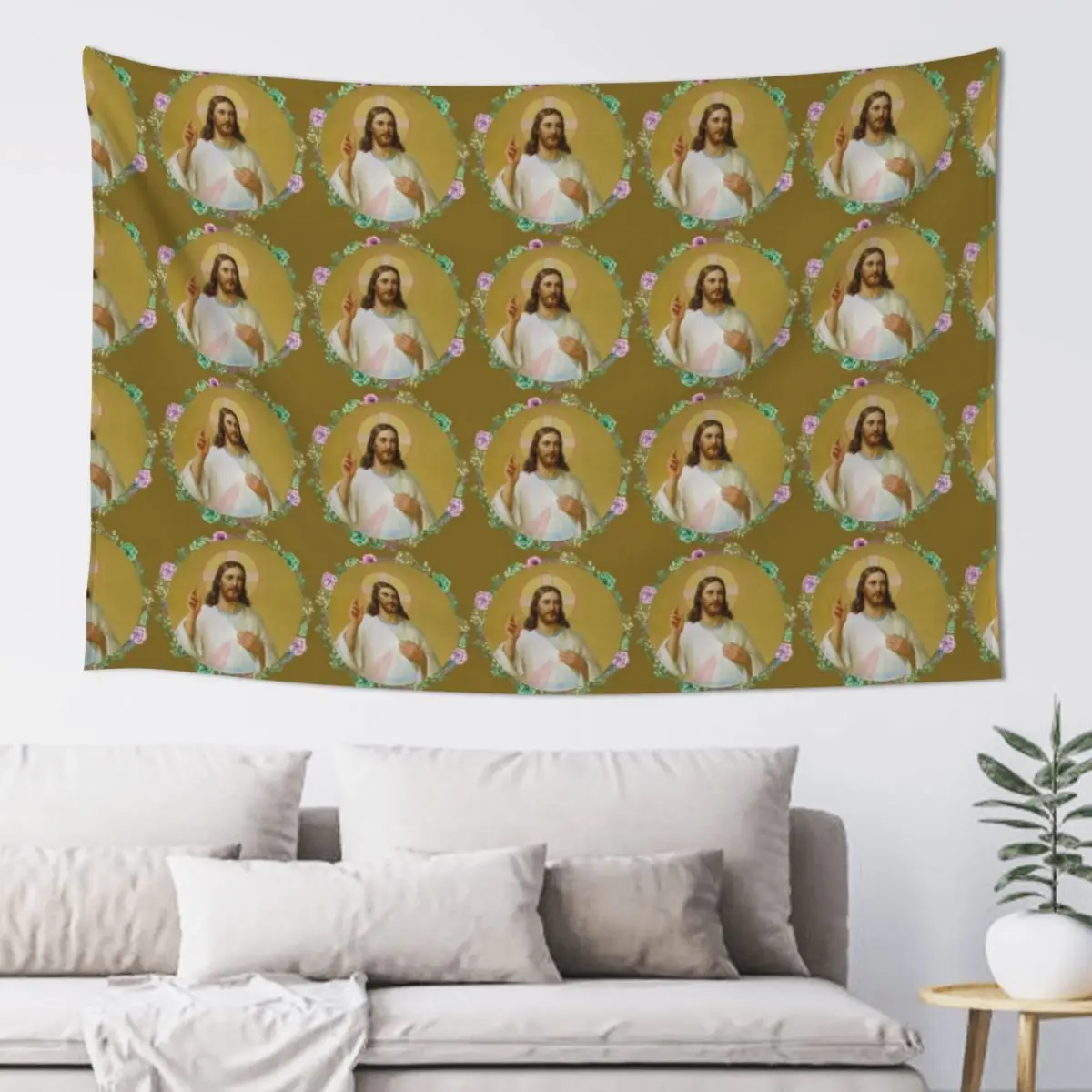 

Jesus I trust in you Blessing Religious Christian Catholic Art Tapestry Bed Room Decoration On The Wall Wall Coverings Tapestry