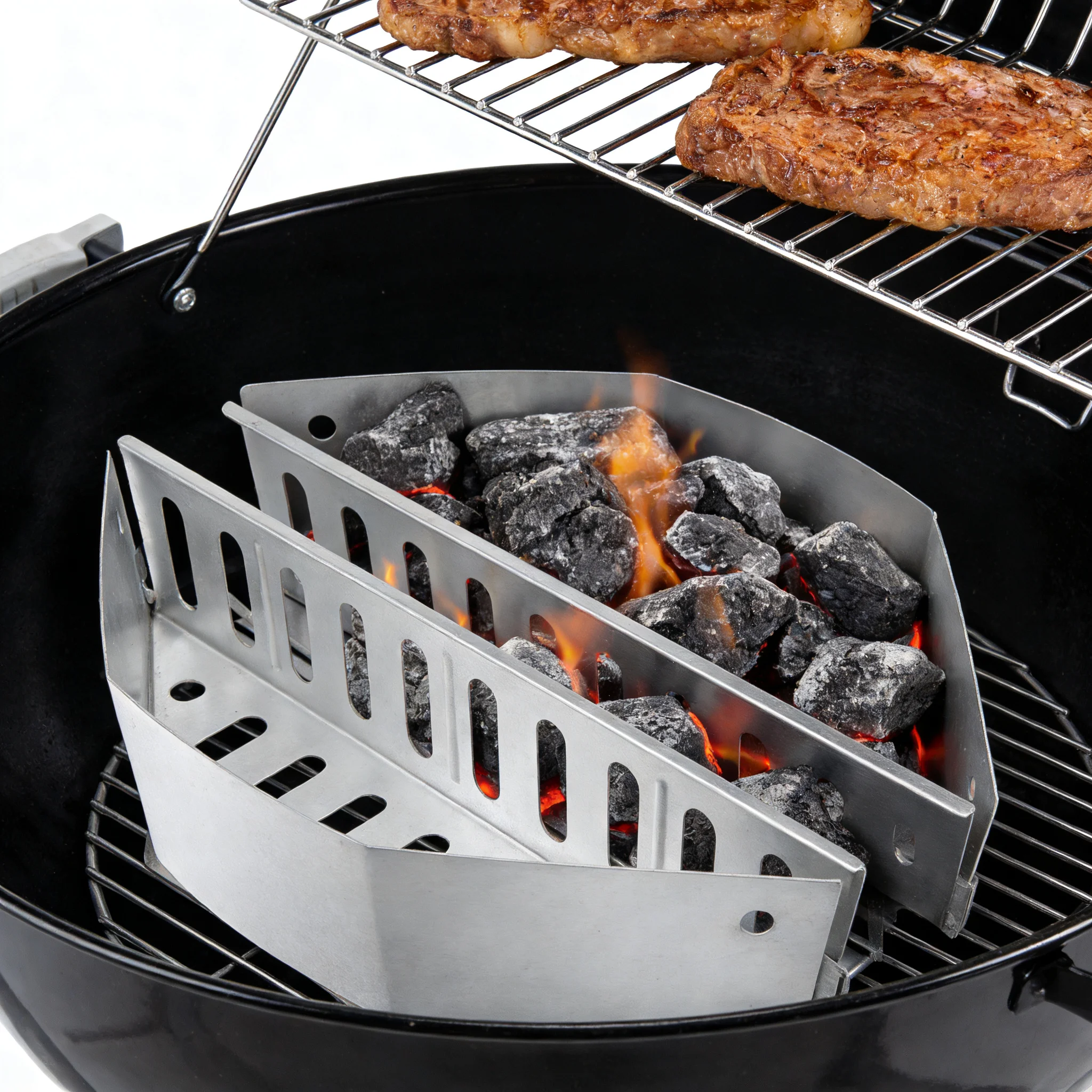 2/4Pcs Charcoal Basket Holder Grilling Charcoal Baskets for Briquette Wood Chips Charcoal Box Container Tray for BBQ Accessory