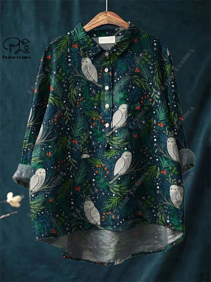 قميص مطبوع عليه زهور من PLSTAR للسيدات ، كلاسيكي ولطيف ، ترفيهي وفضفاض ، أنبوب مفتوح ، ترفيهي ، طباعة حيوانات ، جديد #5