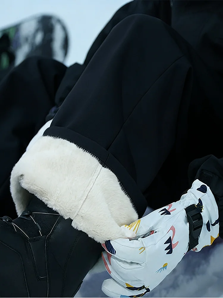 

Thiened Fce Winter Ski Pants Men Women Waterproof Warm Cotton Trousers Single Double Board Snowboard Pants Bla Samurai