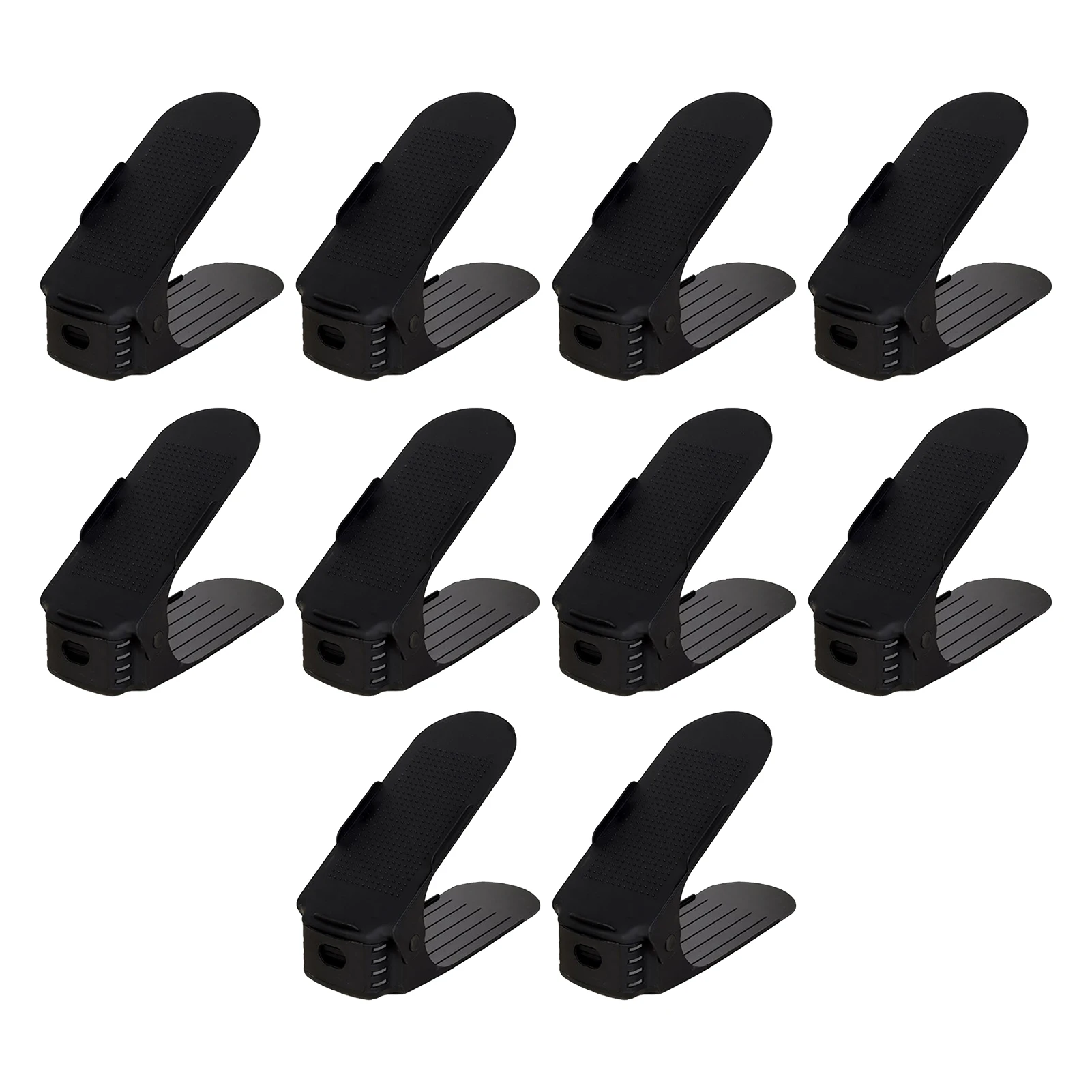 Impilatore di scarpe regolabile 10 pezzi slot per scarpe Organizer slot per scarpe salvaspazio supporto per scarpiera a due piani per l'organizzazione dell'armadio