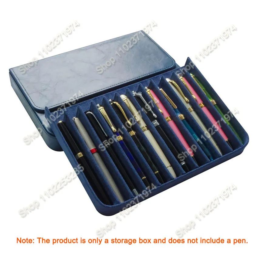 pu-leather-12-fountain-pen-case-organizer-handmade-magnetic-closure-with-drawer-christmas-gift-for-man-woman-office12-slots