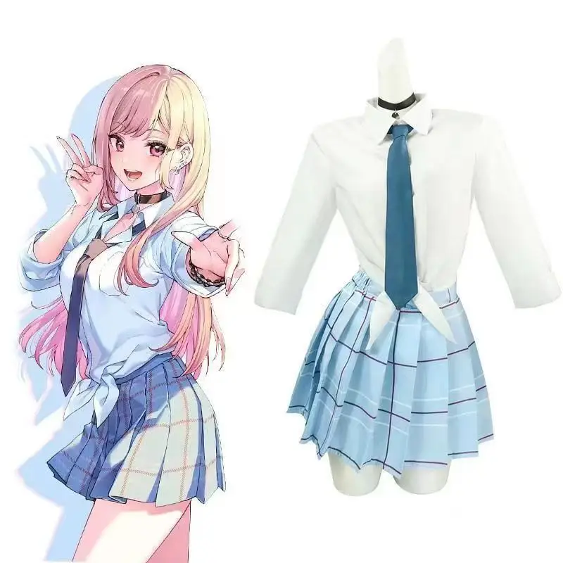 

My Dress-Up Darling Marin Kitagawa Cosplay Costume JK School Uniform Costume Set Shirt Tie Choker Socks For Halloween Party