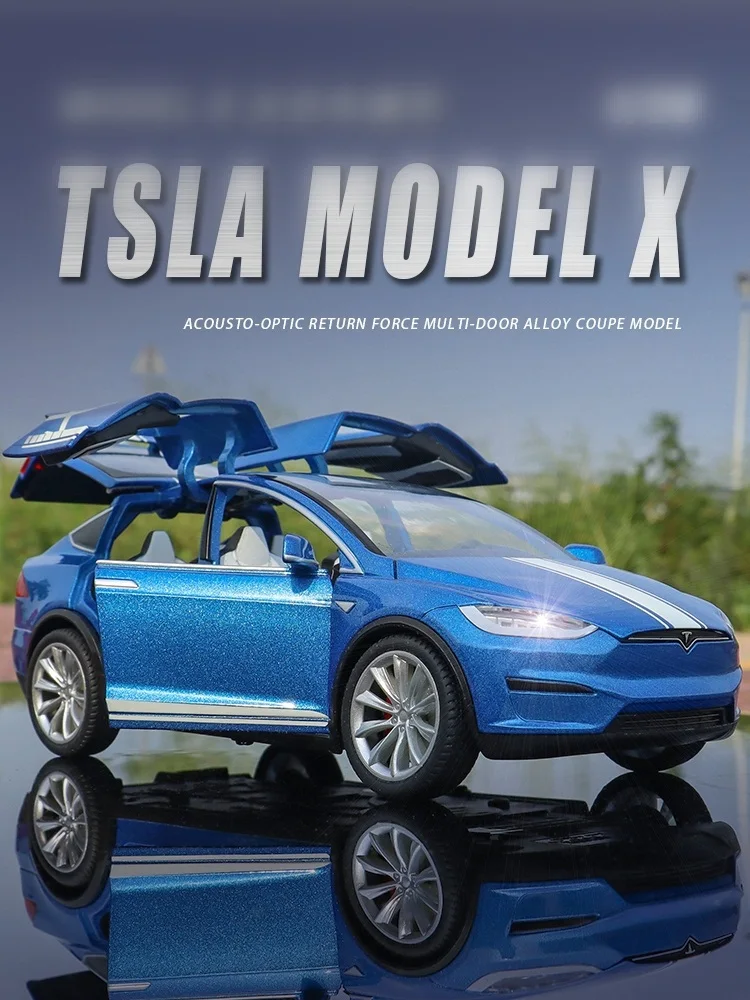 

New Energy Car Tesla Model X SUV Simulation Exquisite Diecasts & Toy Vehicles MINIAUTO 1:24 Alloy Collection Model Decoration