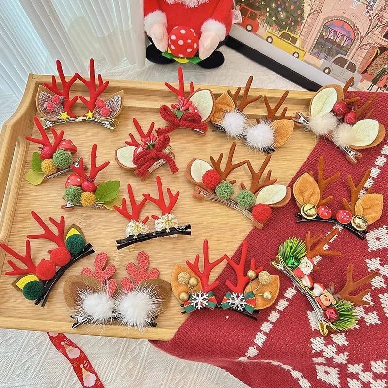 New Christmas Children's Antlers Hairpin Headband Deer Girls Hair Accessories