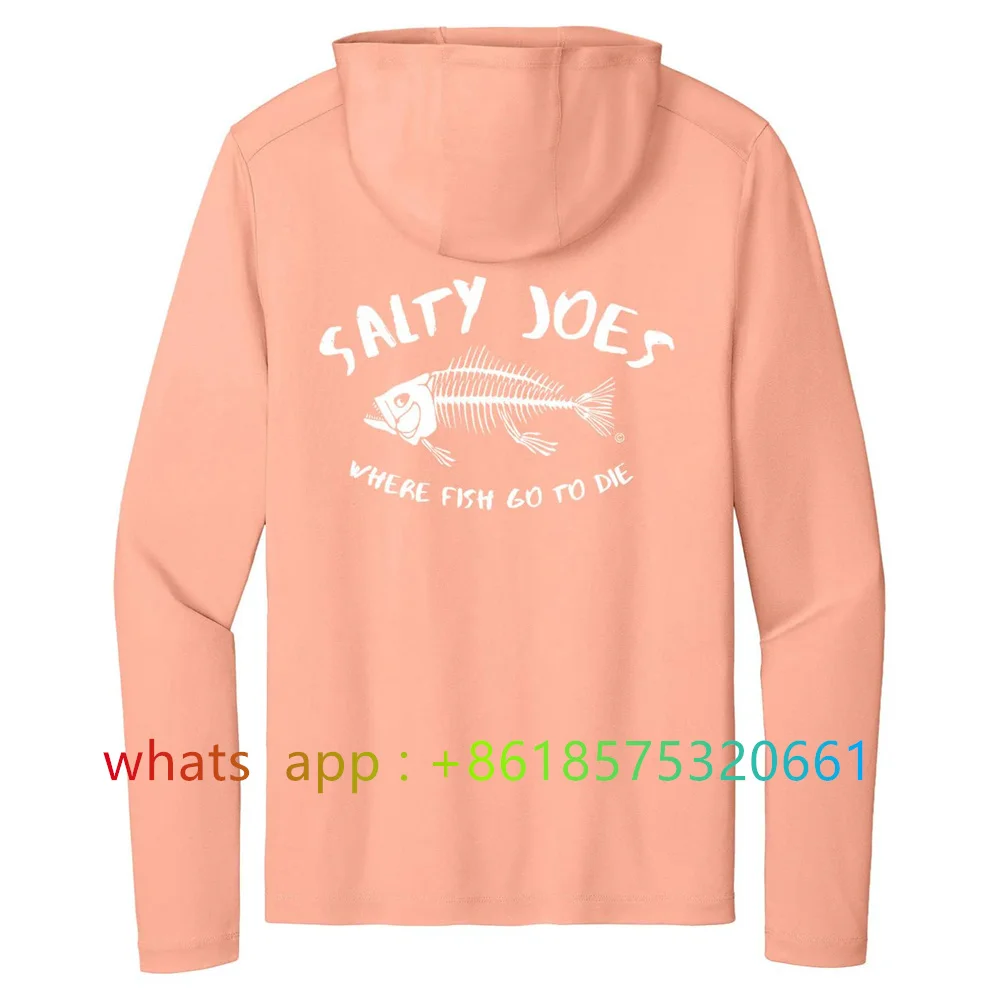 Salty Joe's Langarm-Sonnenhemd, Outdoor-Seefischen, atmungsaktiver Kapuzenpullover, Seefischen, neue Performance-T-Shirts, UV-Schutz