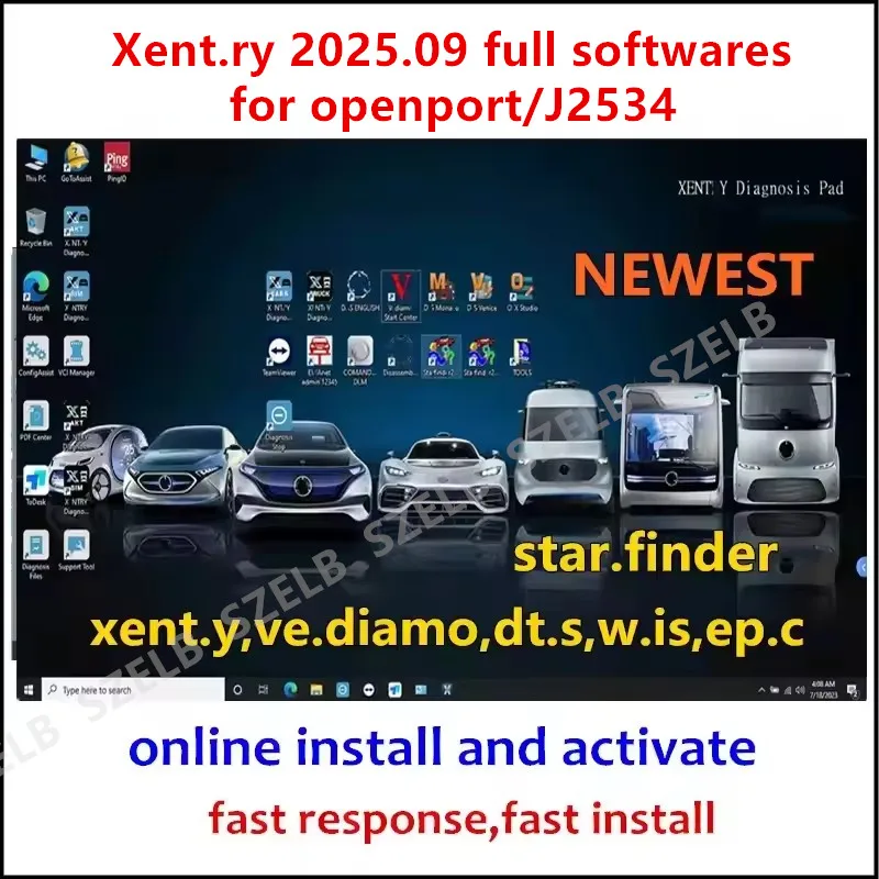 

2025.09 Xentry Passthru DAS Diagnostic Tool with Openport 2.0 J2534 Adapter Online installation