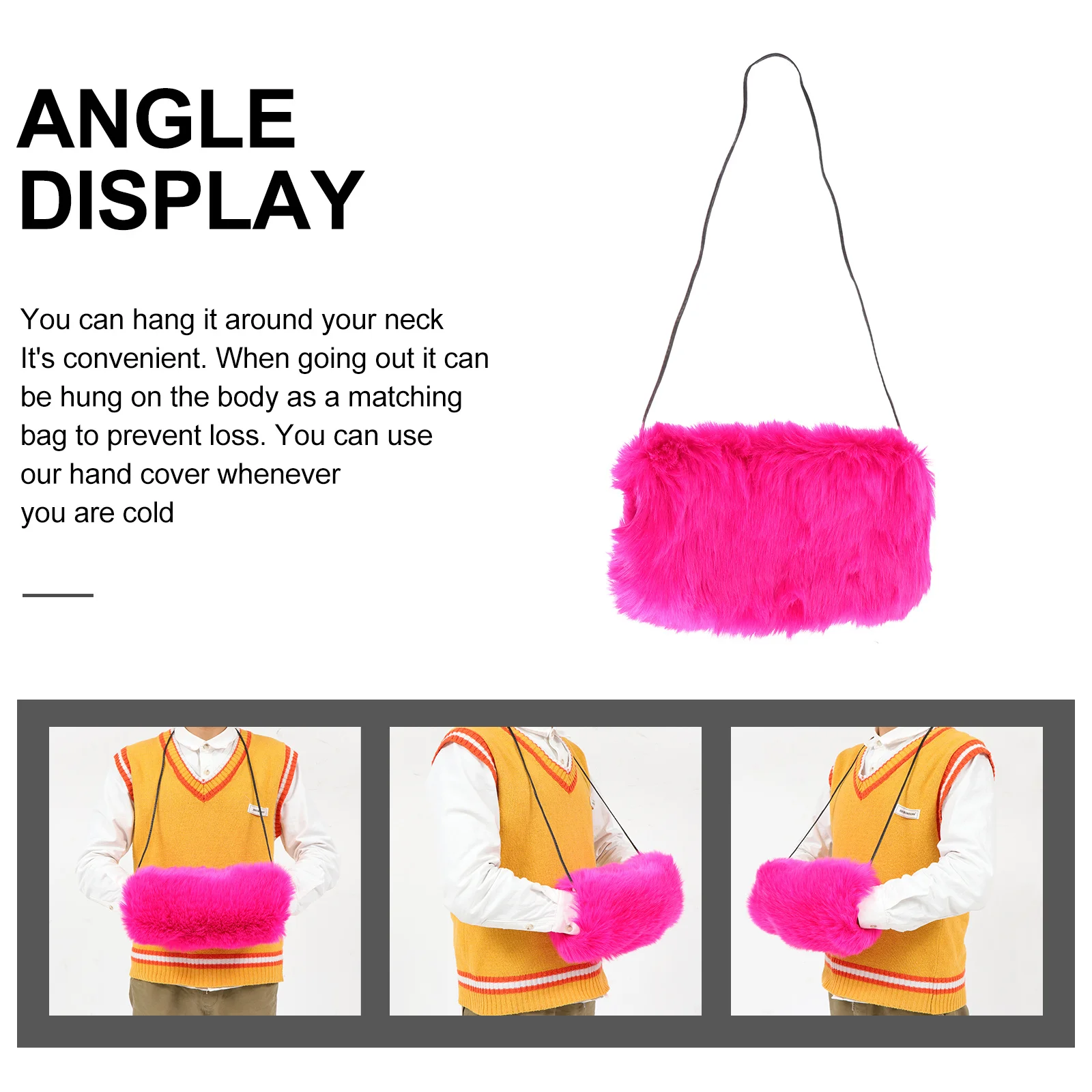 

Polyester Warmer Muff Hand Warmer Bag for Winter Comfort Lightweight Warm Hands Muff for Outdoor Travel Party Wedding Events