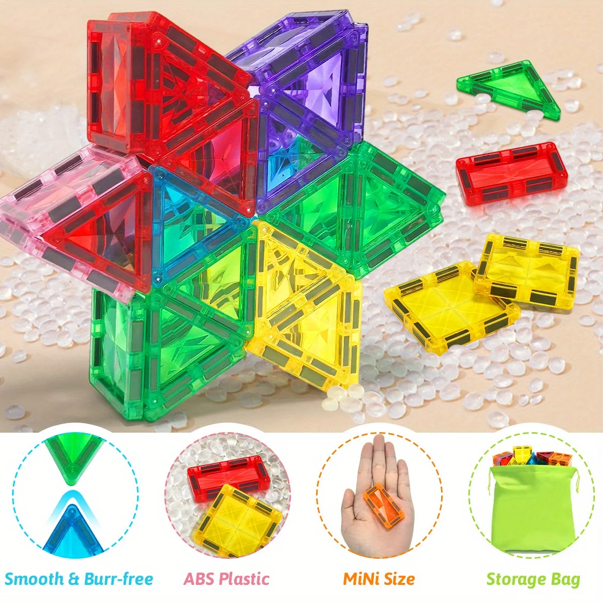 Children's Magnetic Building Blocks Set, Versatile Plug-In Magnetic Construction Pieces Suitable for Holiday Birthday Gifts