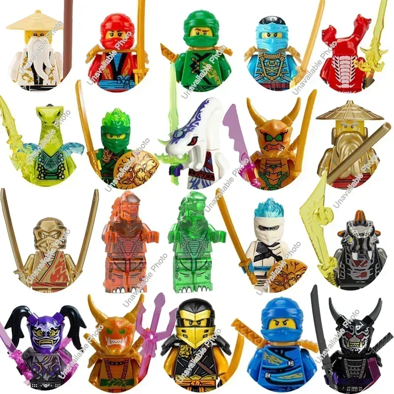 Figurines de films Ninja Garmadon maîtres serpent Acidicus Jay Zane Kai Lloyd Char Aspheera Violet Pythor serpents blocs de construction jouets