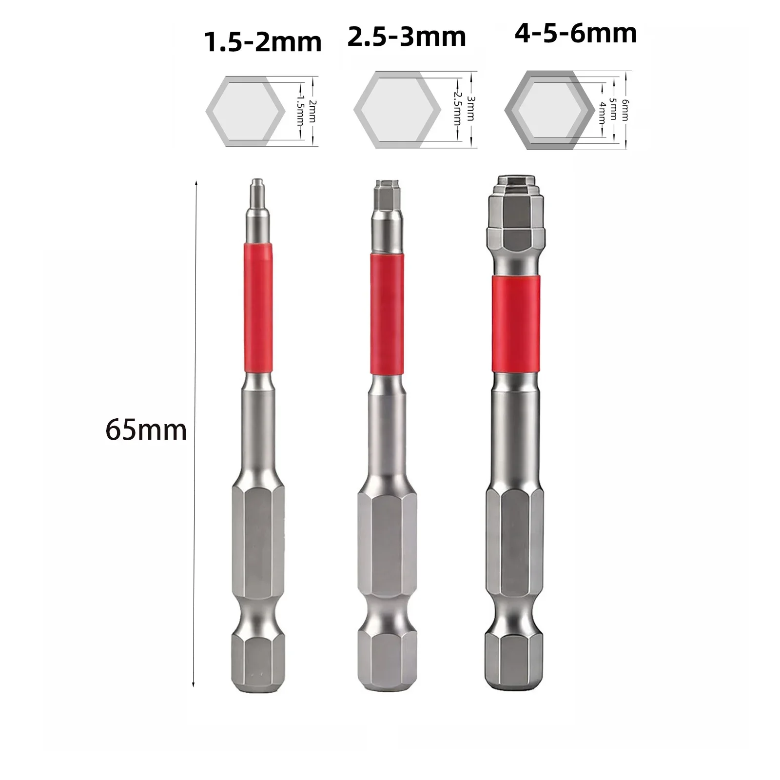 3/1pcs Hexagonal Shank Magnetic Screwdriver Driver Bits Pagoda Screwdriver Head Wrench For Electric Drill Drilling Tool 65/100mm