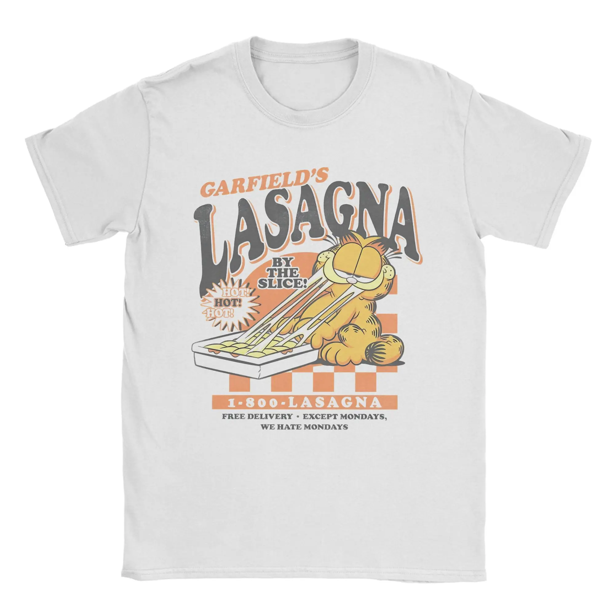 Camiseta Garfields The Slice Lasagna, camisetas impresionantes de algodón para hombres y mujeres, camisetas de manga corta con cuello redondo, ropa 4XL 5XL 6XL