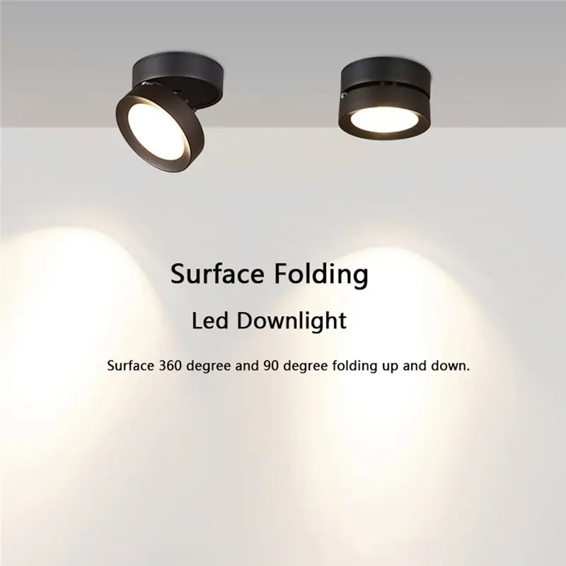 ABFI LED Downlight Foldable Ceiling Light Spotlight 7W Mounted Aluminum Ceiling Spots Lamp For Home Business