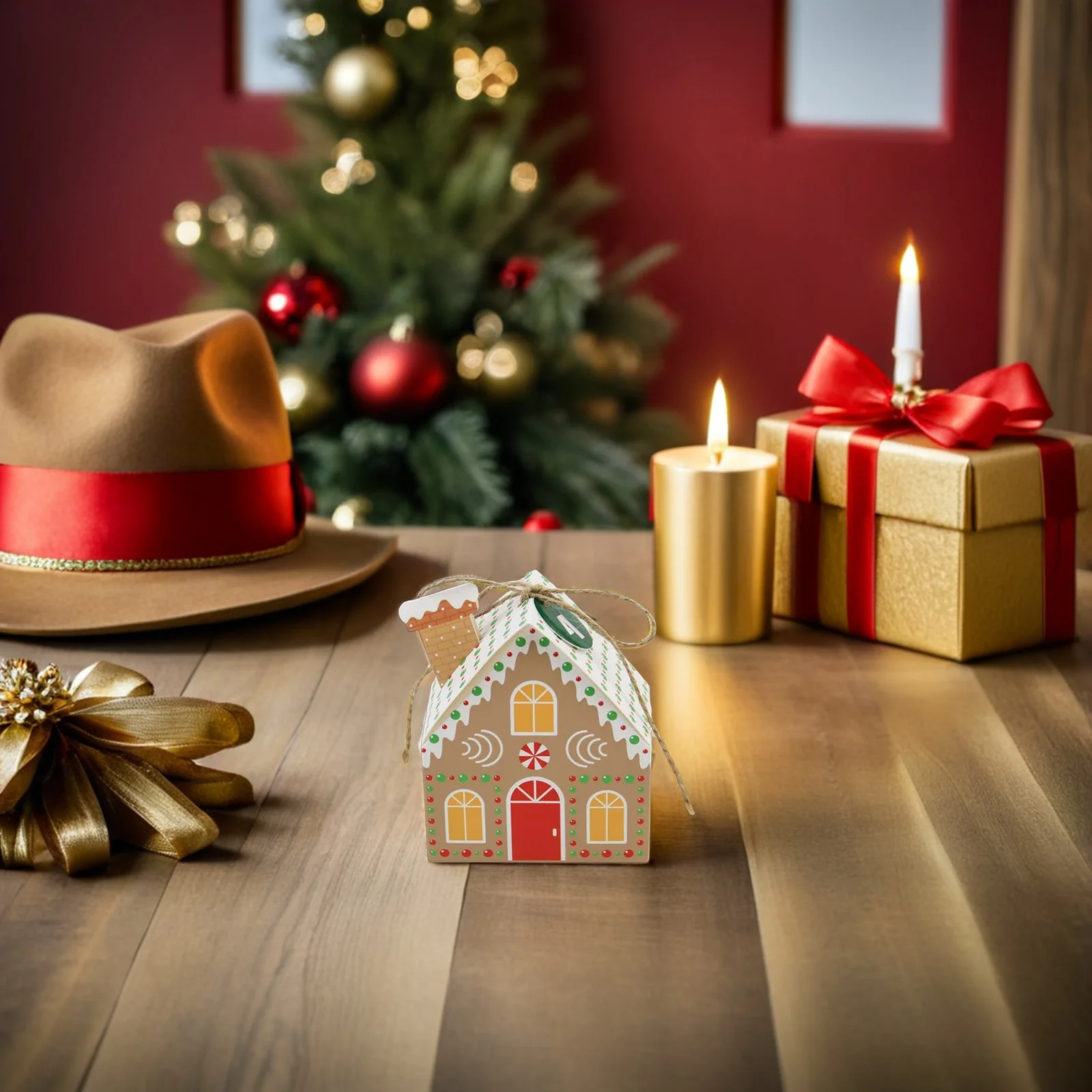 

24Pcs House Shaped Christmas Advent Calendar Box Holiday Countdown Treats Favors Candy Dessert Gift Packaging Case