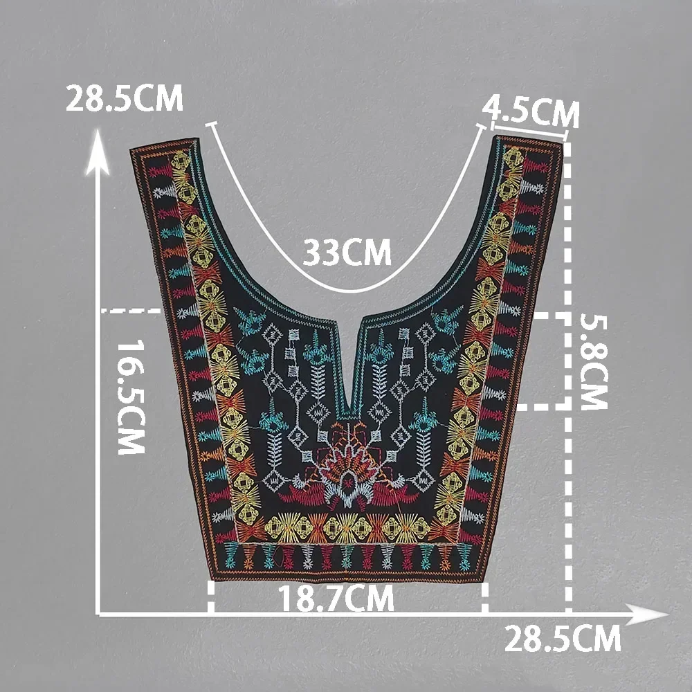 Ventas al por mayor de 1-10 Uds. Ropa con forma de cuello bordado de estilo étnico accesorios de ropa decorativos de costura DIY