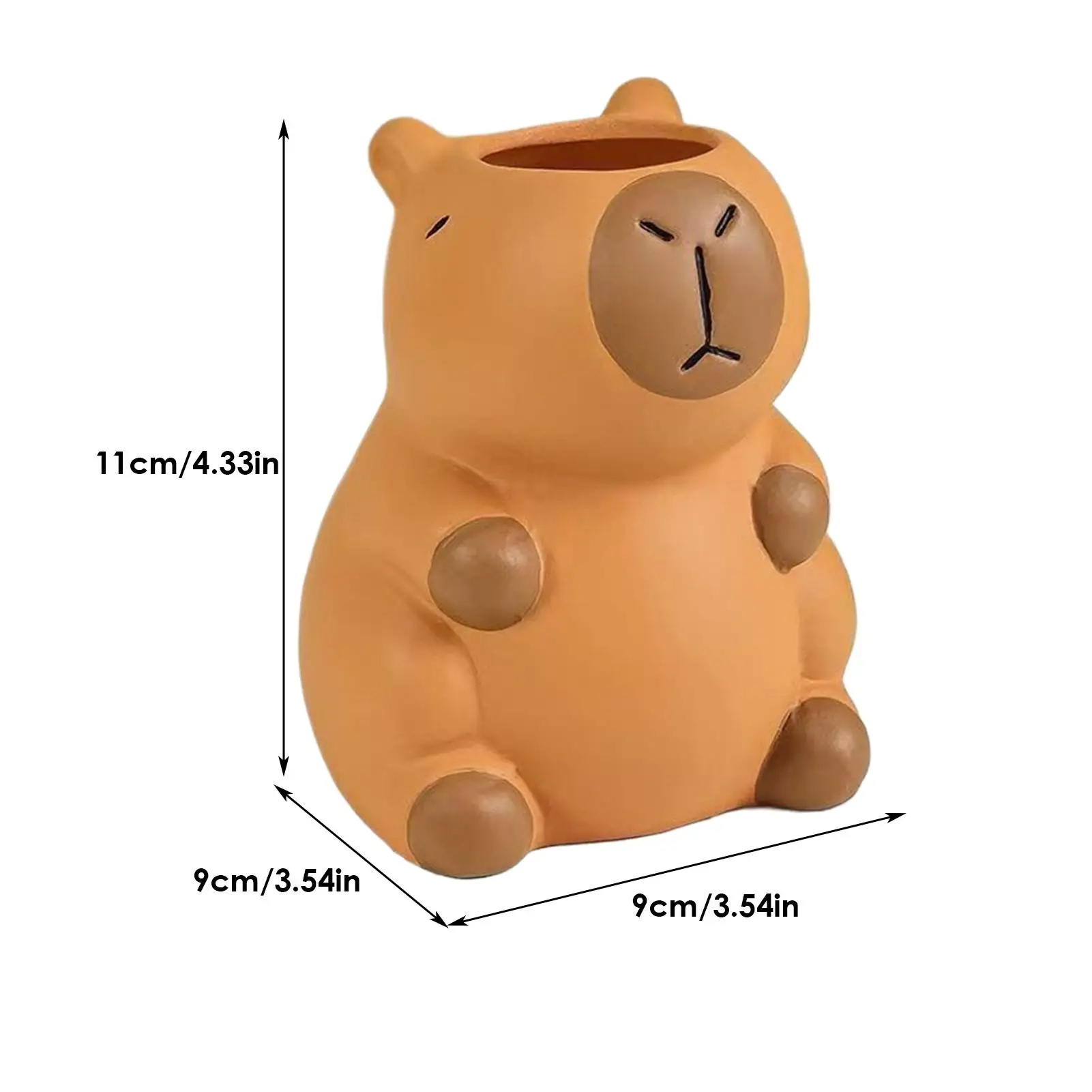 책상용 재미있는 펜 홀더 카피바라 동물 펜 홀더 칫솔용 만화 수납 장식품 책갈피 머리핀 문구 화장대