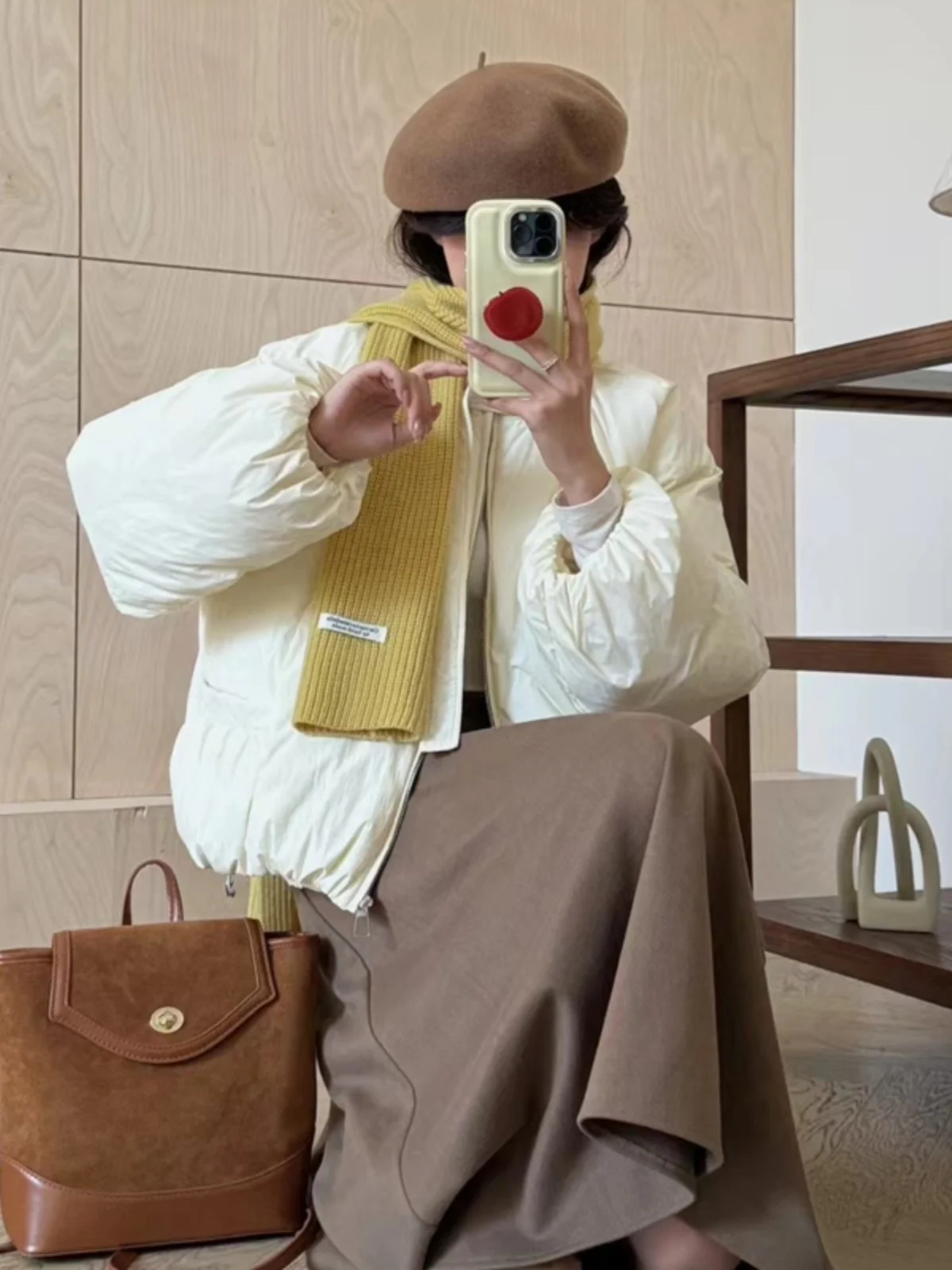 

Fashionable Sweet Bow-Tied round Neck Flower Bud Cotton Jacket Women's Small Size Cute Cotton Outerwear Trendy Winter New Arr...