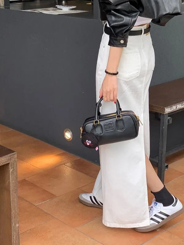 Falda Asimétrica de Mezclilla de Cintura Alta a la Moda para Mujer, Blanca, Larga, Elegante, Primavera 2026, Nueva Llegada, Chic