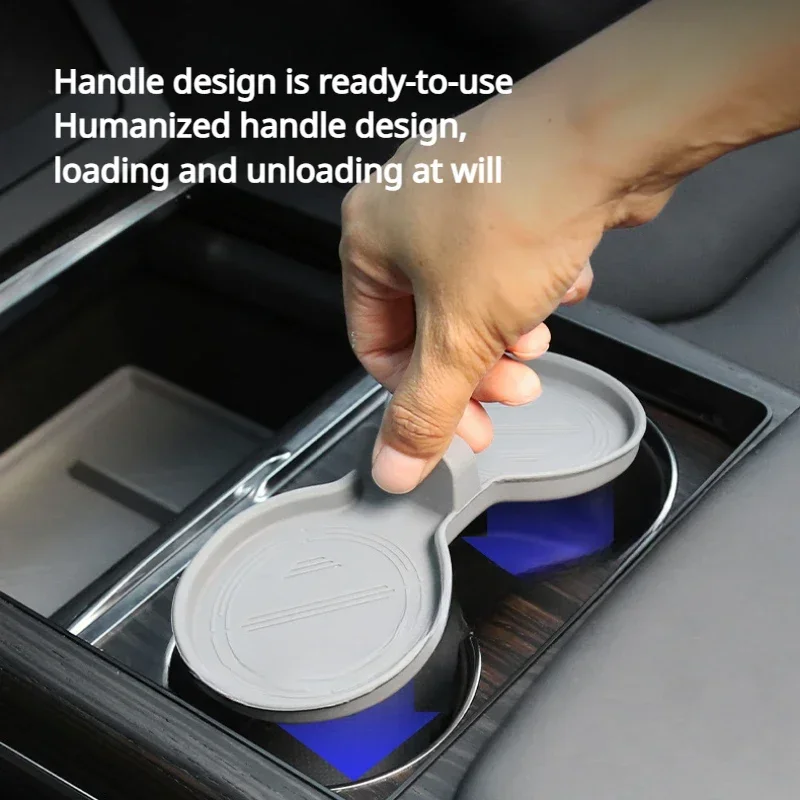 For Tesla Model S/X Central Control Cup Cushion Waterproof Silicone Mat Anti Slip Cup Holder Pads Car Modification Accessories