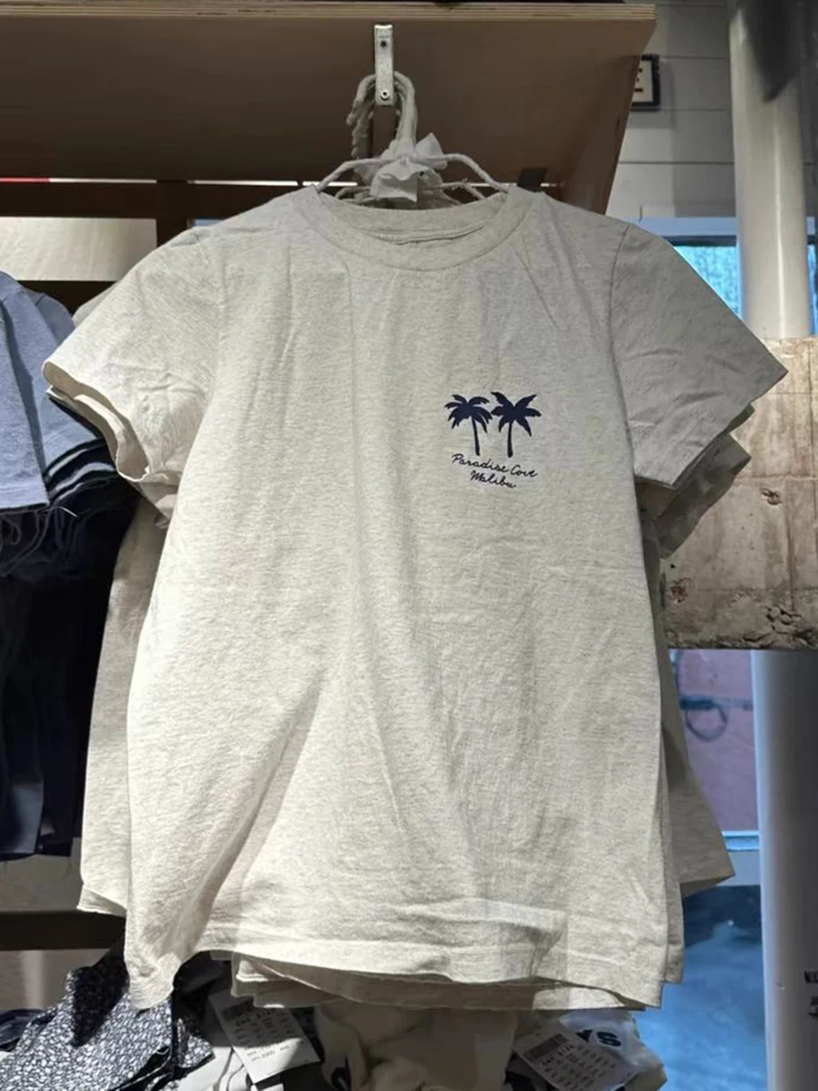 

Coconut Tree Cotton T-shirts Woman Summer Short Sleeve O-neck Casual Tee Shirt Casual Vintage Streetwear Graphic Tshirt Y2k Top