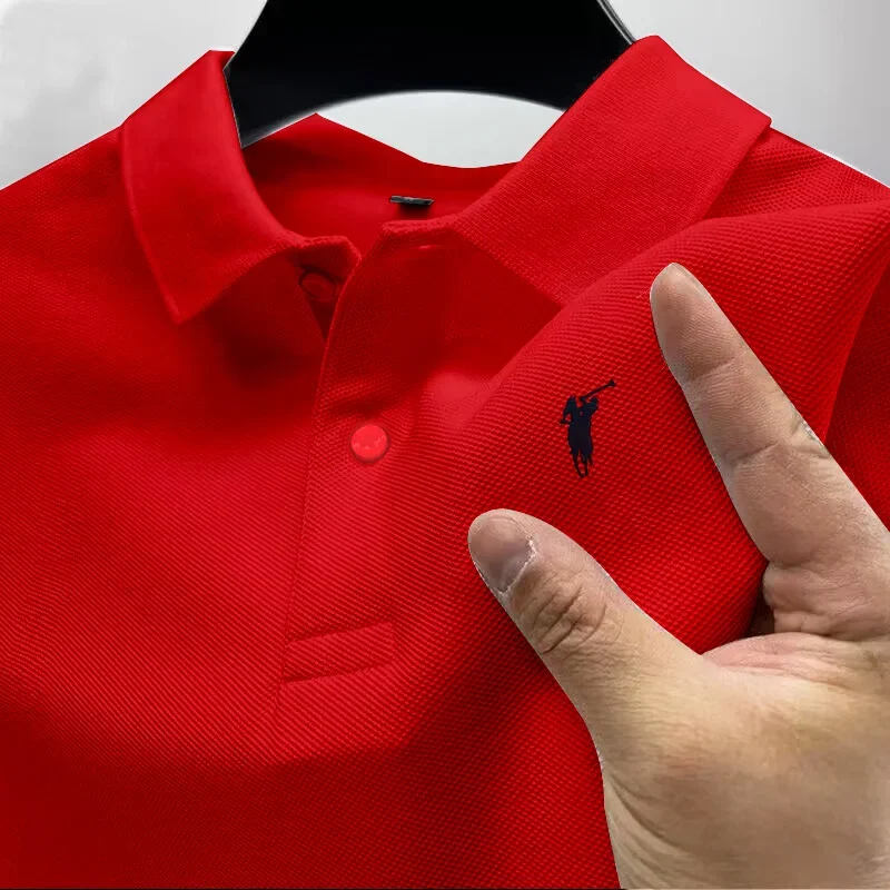 New Men's Summer Luxury Brand Polo Shirt High-End Printed Short Sleeve Lapel T-Shirt Fashion Business Casual Golf Top Clothing
