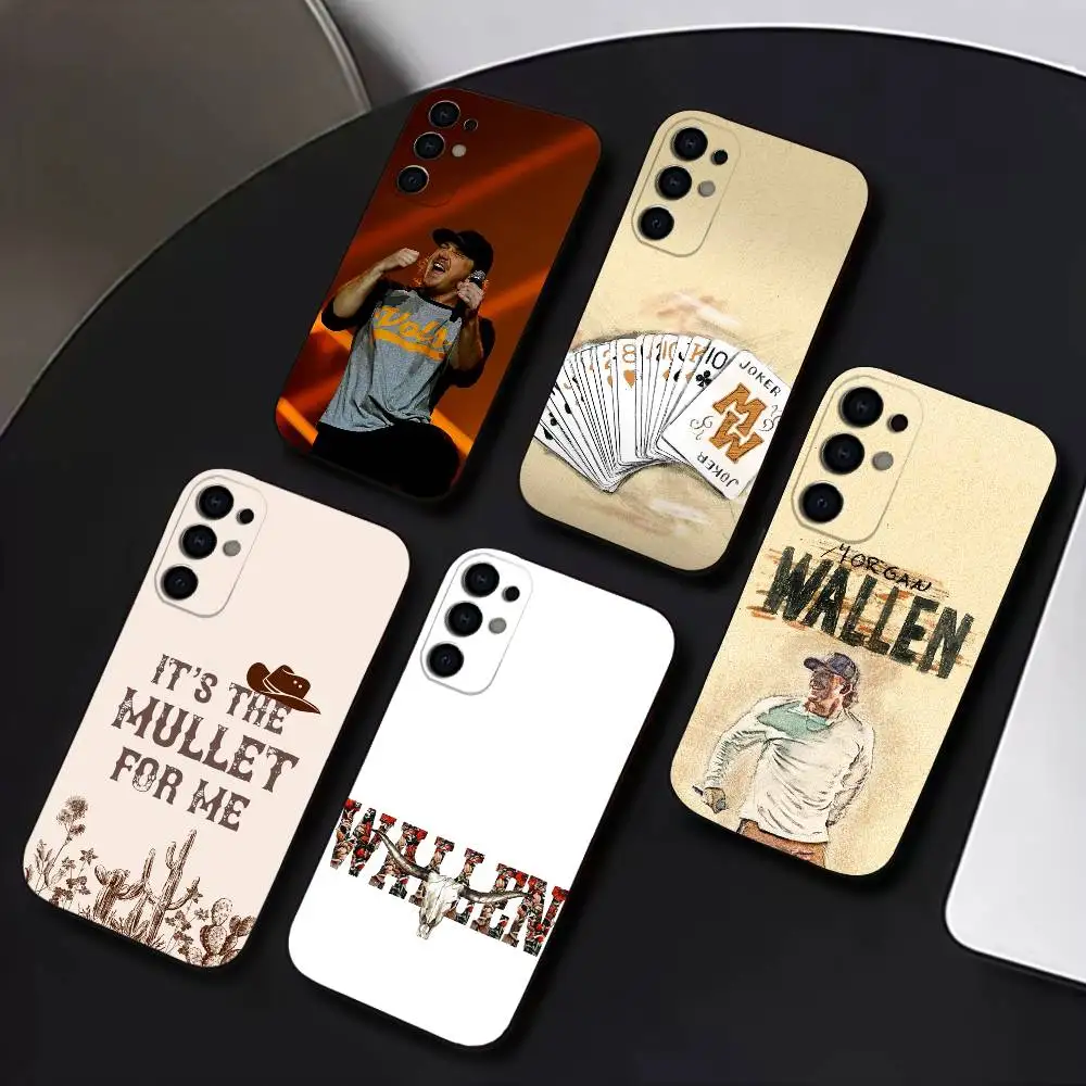 

Singer M-Morgan Wallen Phone Case For Samsung S25,S24,S21,S22,S23,S30,Ultra,S20,Plus,Soft Silicone Black Cover