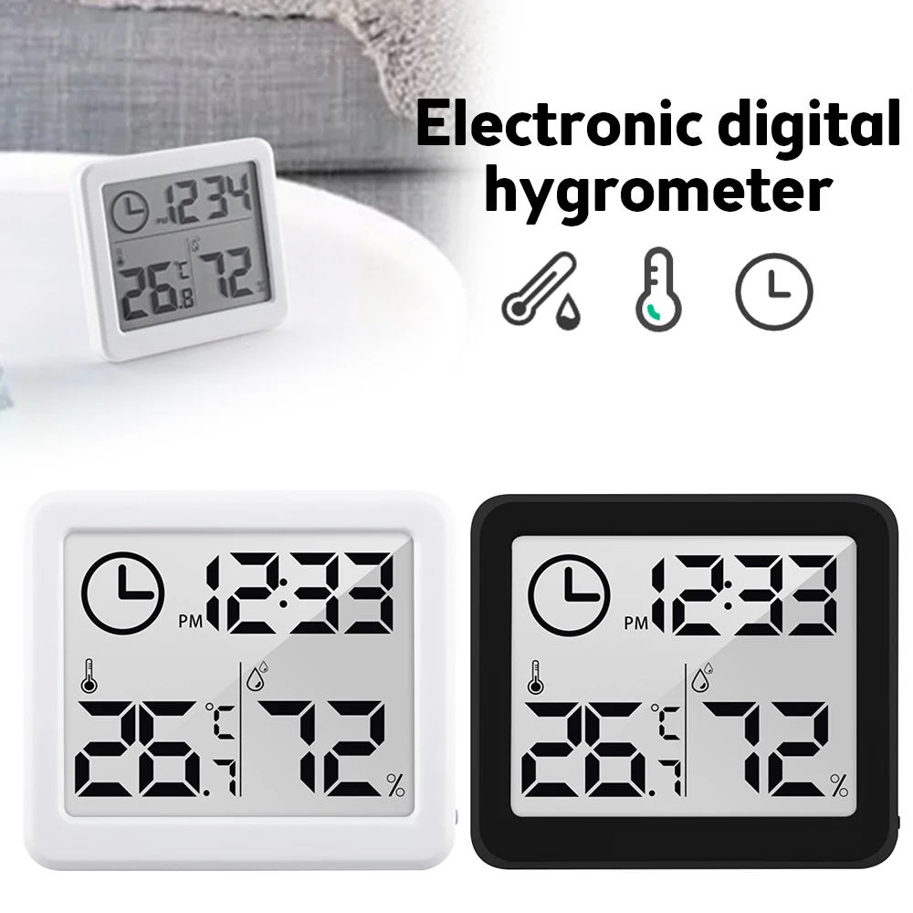 

Multifunction Thermometer Hygrometer Automatic Electronic Temperature Humidity Monitor Clock 3.2inch Large LCD Screen