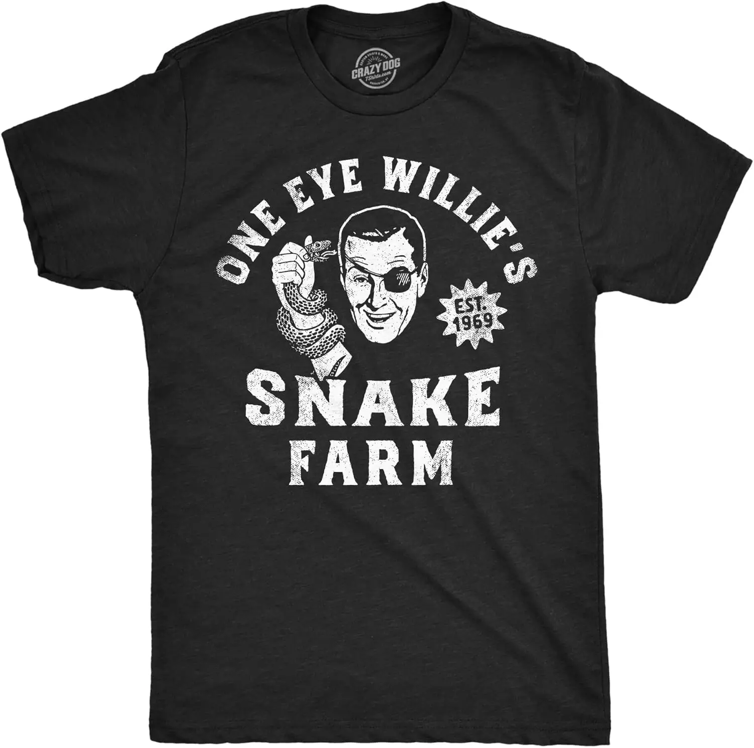 Mens Funny T Shirts One Eye Willies Snake Farm Adult Novelty Tee for Men