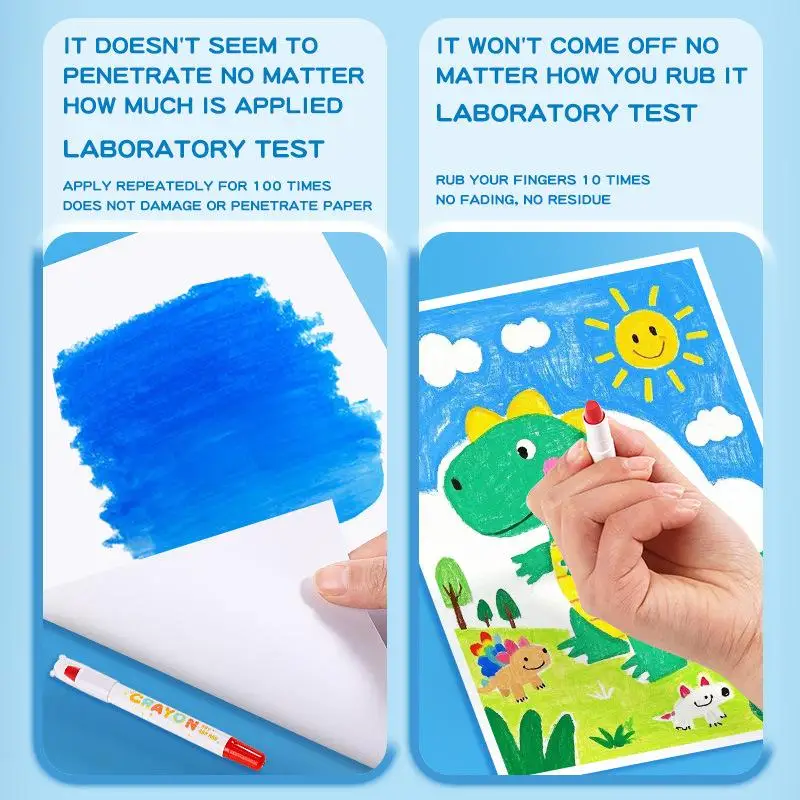 All-in-One Silky Crayons For Kids Washable Crayons PC Twistable Crayons 12/24/36/48 Colors Dirt-Free Hands Painting Brushe