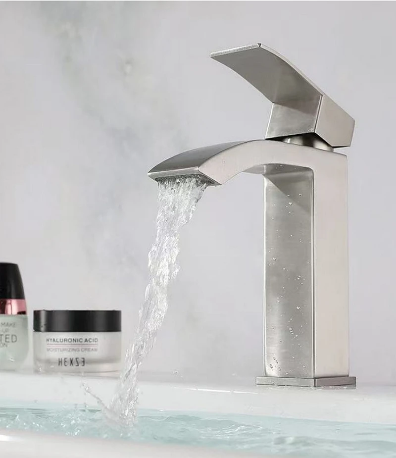 

Смеситель для раковины в стиле фермерский дом, однорычажный, с одним отверстием, для ванной комнаты, умывальника, туалета, с подачей горячей и холодной воды