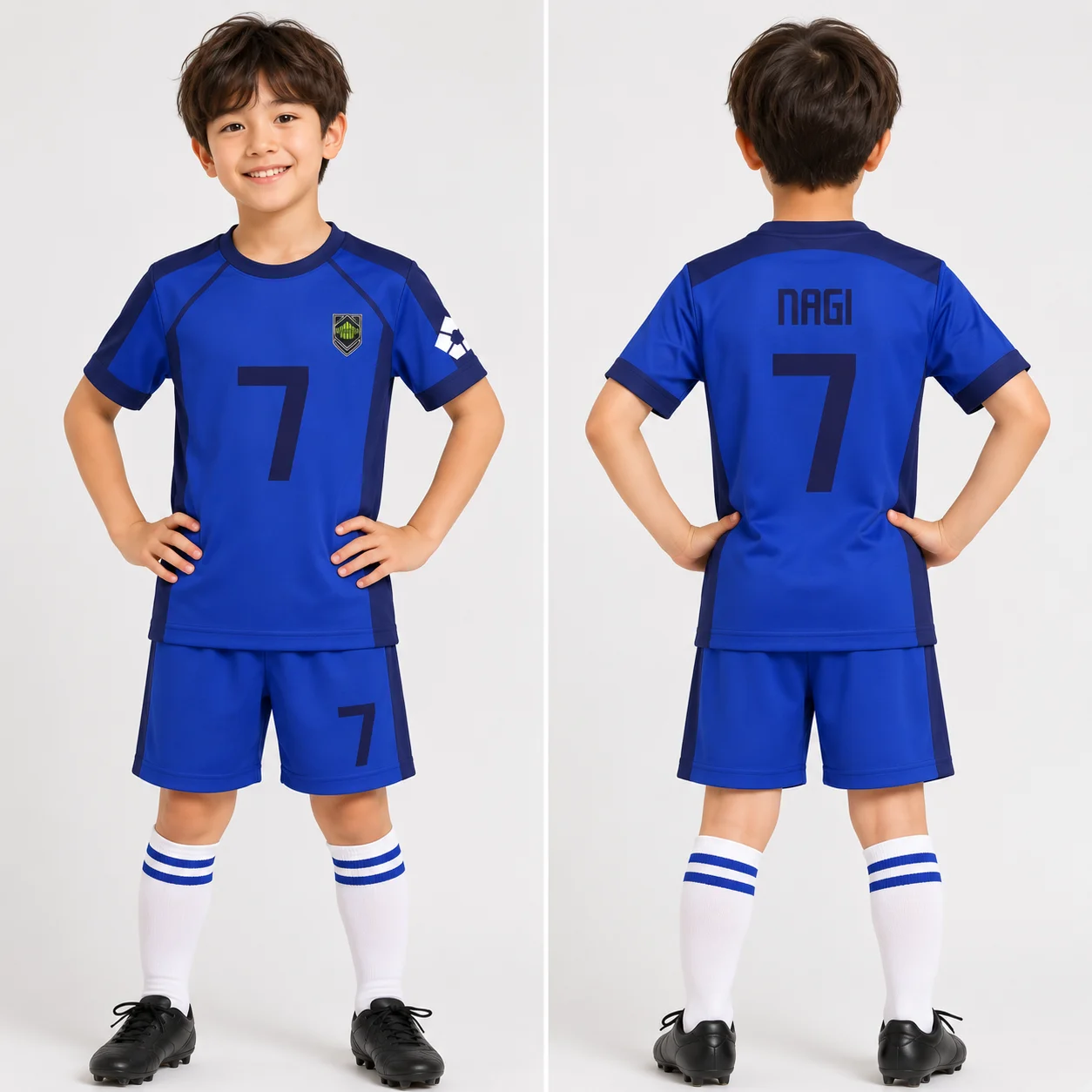 Blue Lock Anime Japanese Isagi Yoichi Football Jersey T-shirt Cosplay Hyoma Chigiri Meguru Bachira Tee Original Children Clothes