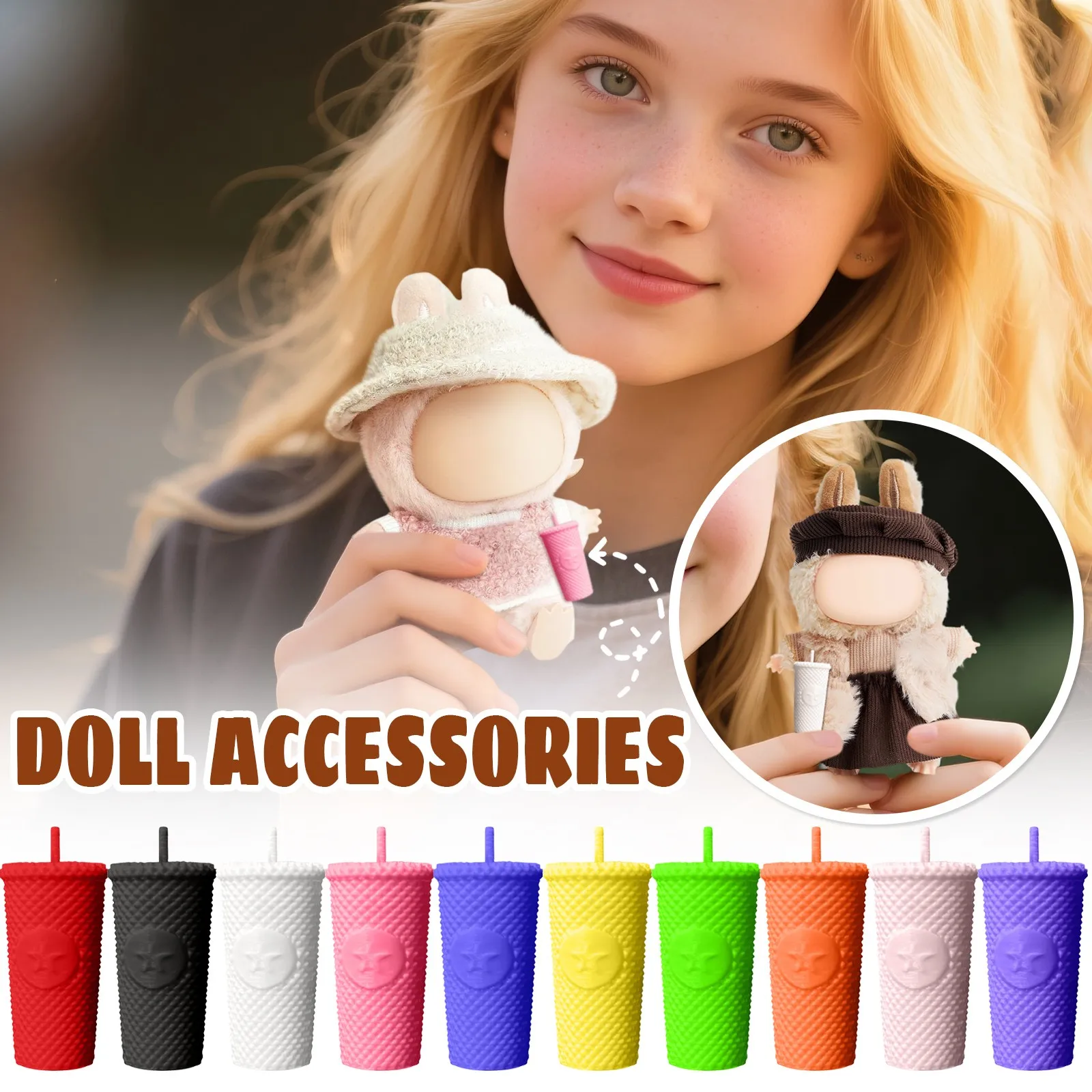 

For 17cm Labubu Cup Cute Doll Accessories Kids Girls Toys