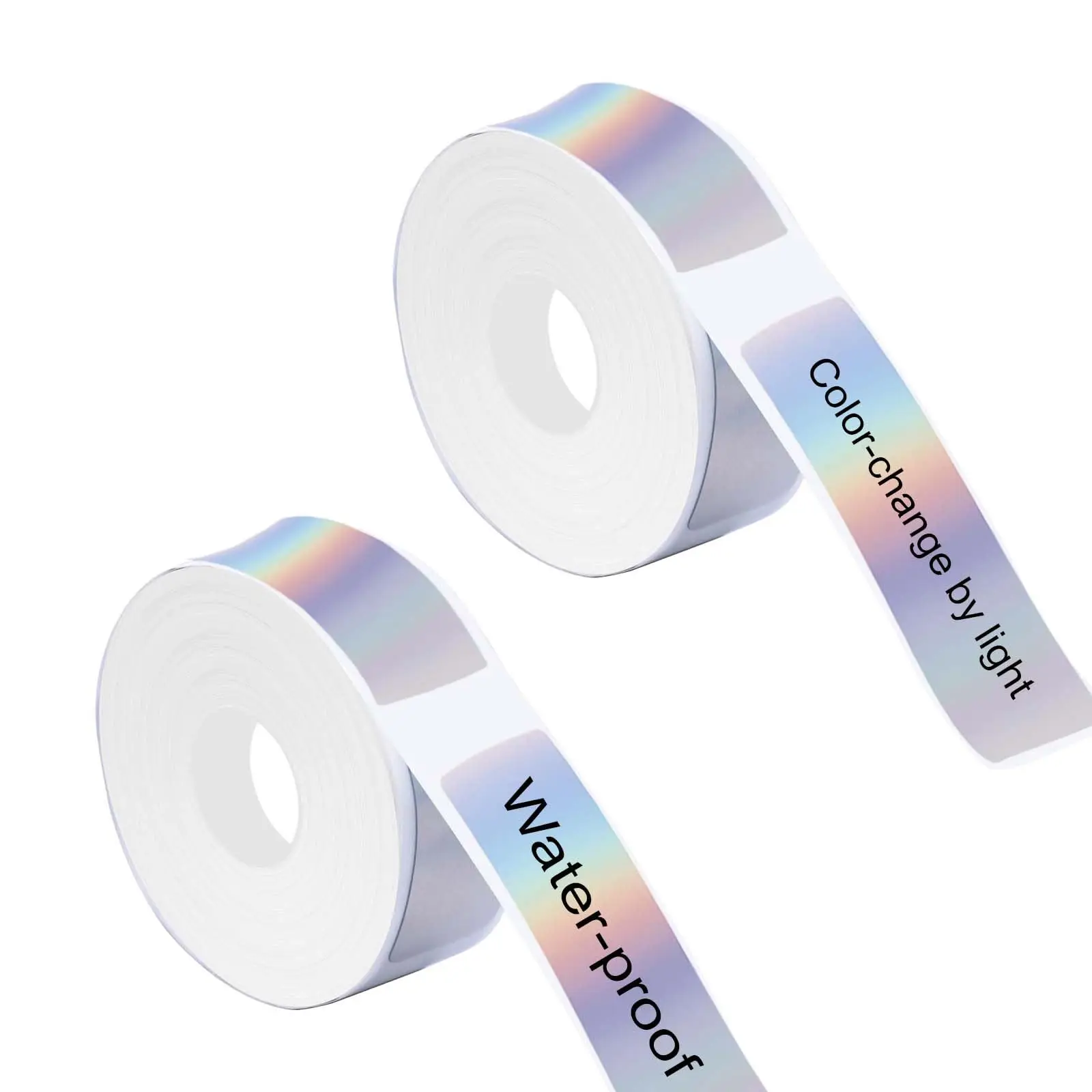 Holographic Sliver Rectangular Thermal Sticker,12x40mm Adhesive Label Printer Tape Paper, Suitable for Office,Classroom,Famil