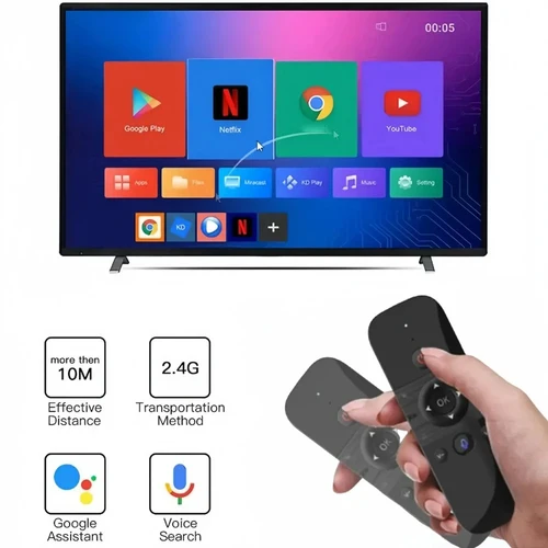 Imagen 2 del producto Teclado Bluetooth 5,2, Mini teclado inalámbrico, teclado recargable con Control de voz inalámbrico de 2,4G, Air Mouse para TV BOX y portátil