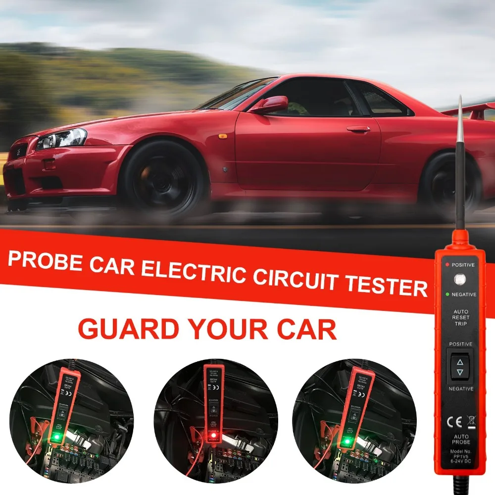 

6-24V DC Automotive Electric Circuit Tester Car Electrical System Tester Multifunctional Electrical System Diagnosis Tool EM285