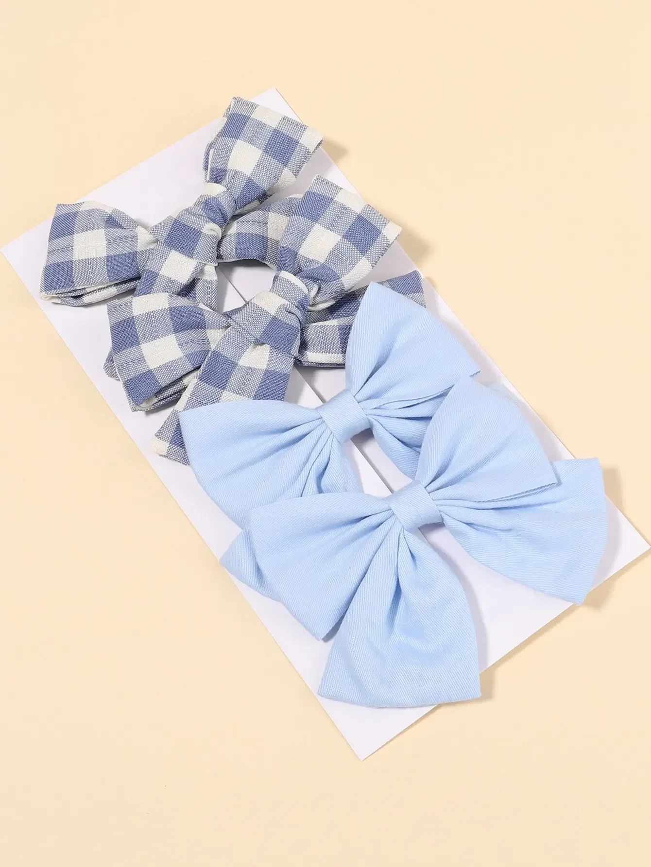 4 ชิ้น/เซ็ตน่ารักลายสก๊อตคลิปผมสําหรับเด็กทารกเด็กทารก Knot ผมสีฟ้า Bow Barrettes Hairgrips อุปกรณ์เสริมผม