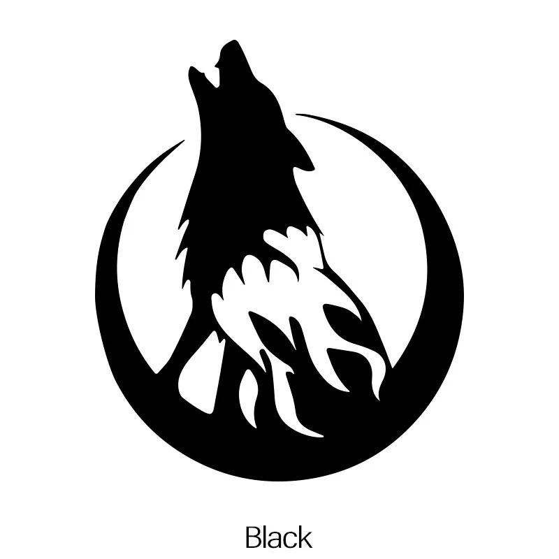 

Лунная и волк автомобильная наклейка на окно, бампер, водонепроницаемая наклейка