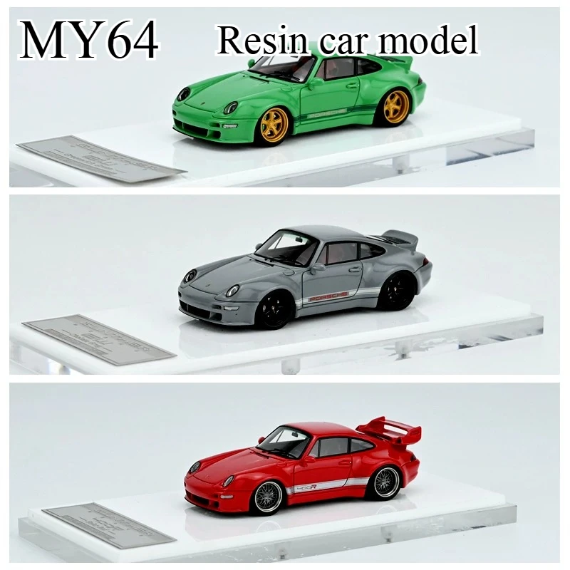 Modelo de coche a escala MY64 1:64 de resina 911 993 Gunther Werks 400R para colección de adultos, artículo de exhibición, regalo para niños, juguete de coche