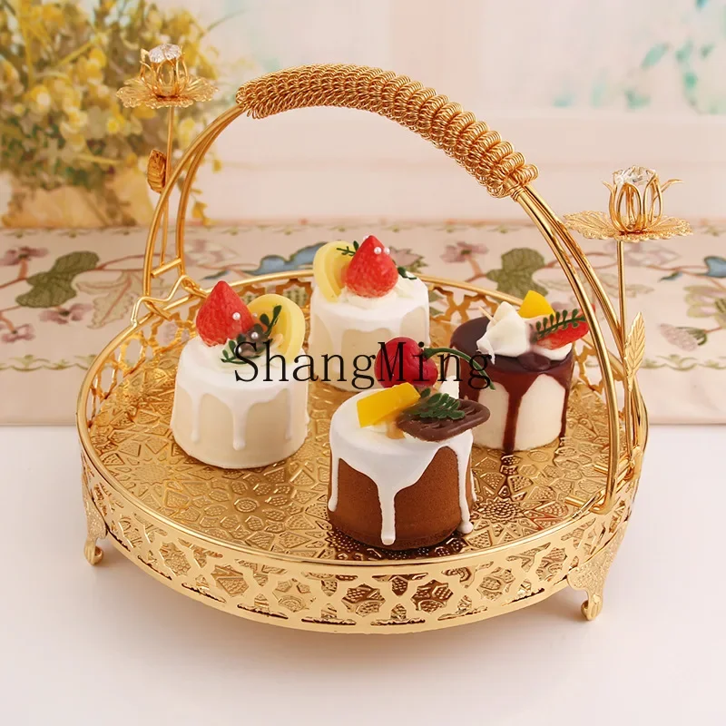 

CL retro fruit plate high-end round hotel glass plate multi-layer fruit basket fashion and creative ornament