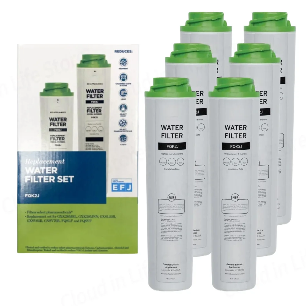 

Сменный фильтр для воды под раковиной для GE GXK255TBN FQK2J — двойной поток — уменьшает осадку, ржавчину, 6 фильтров, чистая питьевая вода