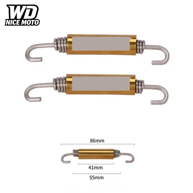 2 Stück für 86 mm Universal-Motorrad-ATV-Auspufffederhaken aus Edelstahl, drehbare Metallfedern für Yamaha – Detail 6