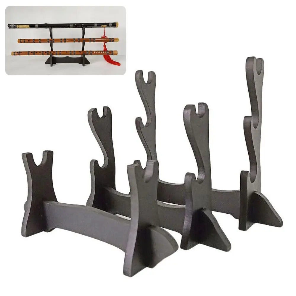 

High-quality Density Board Samurai Sword Stand 1 ~ 3 Tier Black Display Rack Flute Holder Tanto