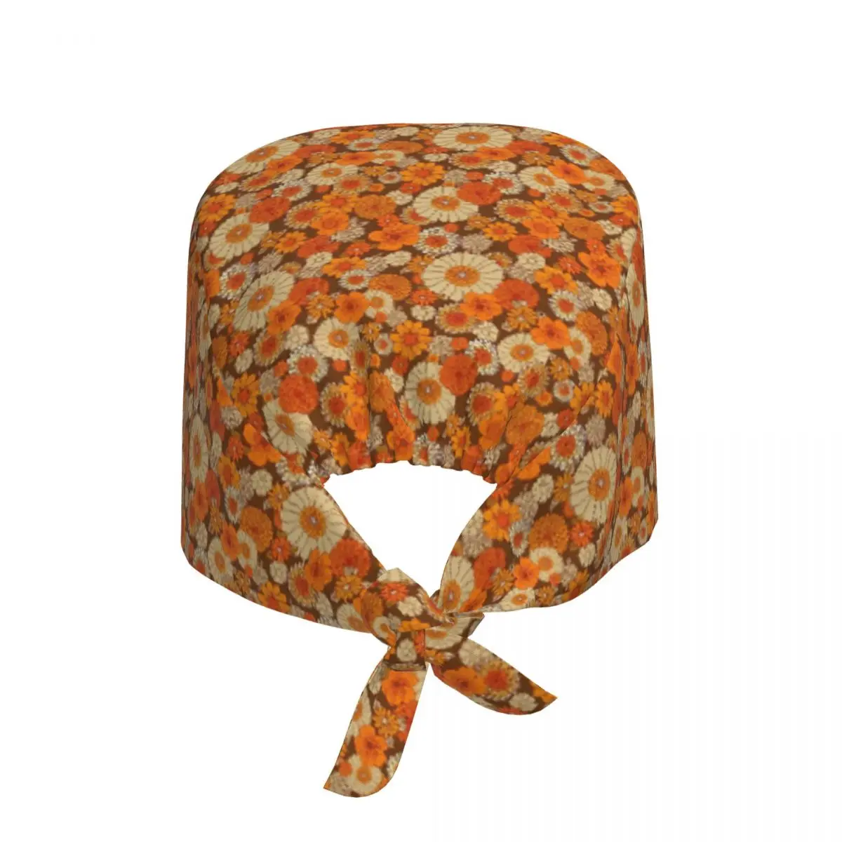 70s Retro Daisies, Vintage Flower Power Boho Scrub Hat Doctor Working Surgical Cap Men Women Adjustable Nursing Caps for Dentist